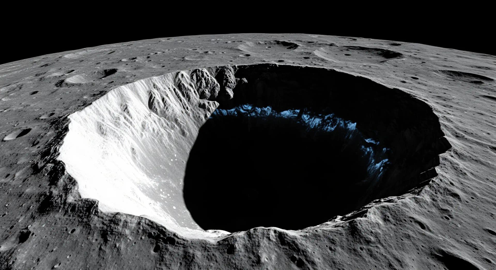 Cratères lunaires cachent la glace d'eau