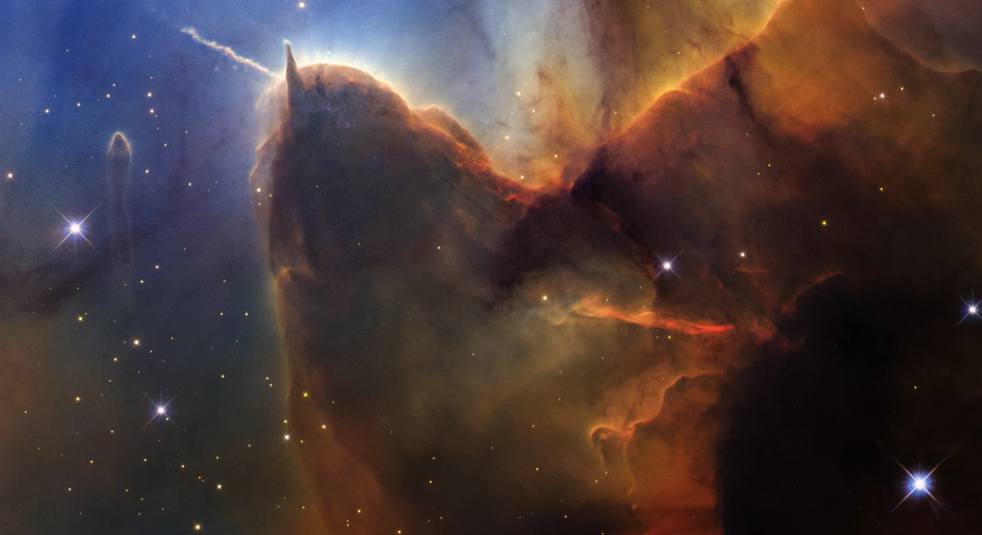 Hubble 36 ans : la Trifide vue par WFC3, mode 1-gyro